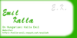 emil kalla business card